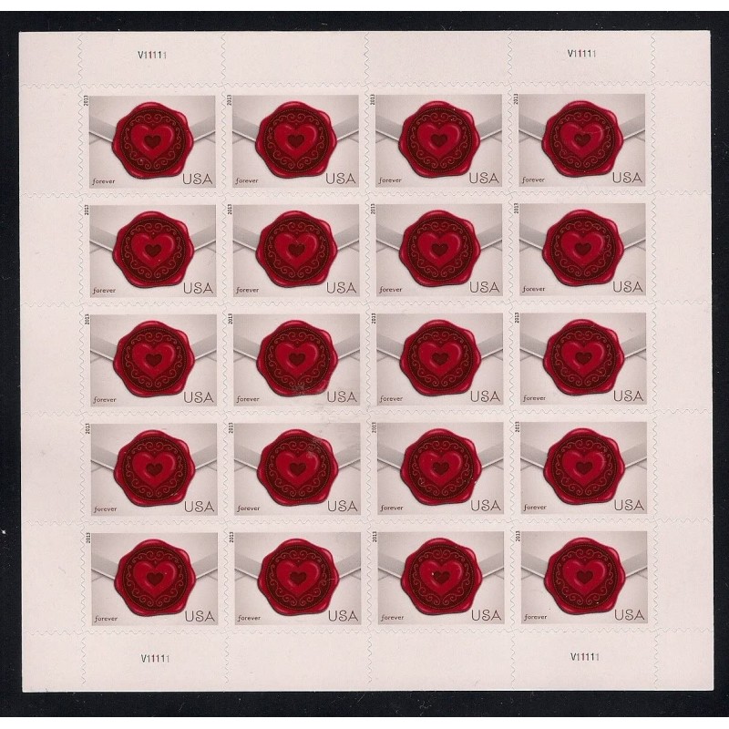 Sealed with Love Forever Stamps Sheet of 20 $74.90 Collectible Postage Stamps