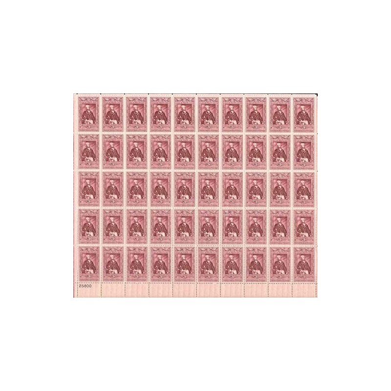 1957 3 Cent Marquis de Lafayette Sheet of 50 Postage Stamps Scott 1097 $22.12 Collectible Postage Stamps