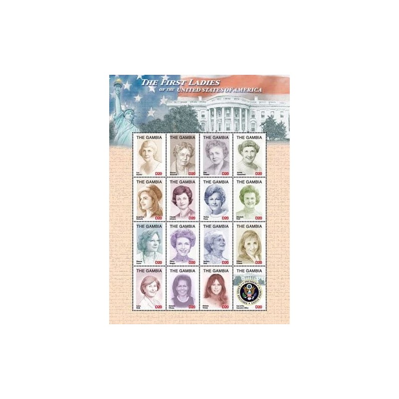 First Ladies of The United States of America - Hoover - Trump Gambia Collectors Stamps $16.85 Collectible Postage Stamps