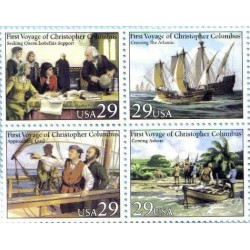 First Voyage of Christopher Columbus ~ Queen Isabella 2623a Block of 4 x 29 Cents US Postage Stamps $15.09 Collectible Postag...