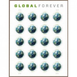 Global Forever Sheet 20 - Earth Stamps Scott 4740 $90.17 Collectibles Display & Storage