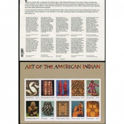 Art of the American Indian Full Pane of 10 x 37-Cent Postage Stamps USA 2004 Scott 3873 $18.24 Collectibles Display & Storage