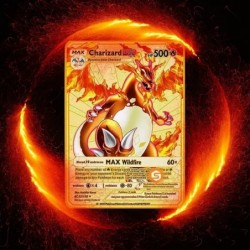 6Pcs Custom Charizard Metal Gold Plated Poke-mon Card Vmax DX GX - Collector Rare Gold Card - Limited Supply - Best Gift for ...