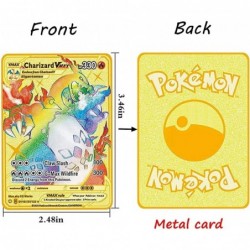 6Pcs Custom Charizard Metal Gold Plated Poke-mon Card Vmax DX GX - Collector Rare Gold Card - Limited Supply - Best Gift for ...