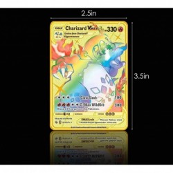 6Pcs Custom Charizard Metal Gold Plated Poke-mon Card Vmax DX GX - Collector Rare Gold Card - Limited Supply - Best Gift for ...