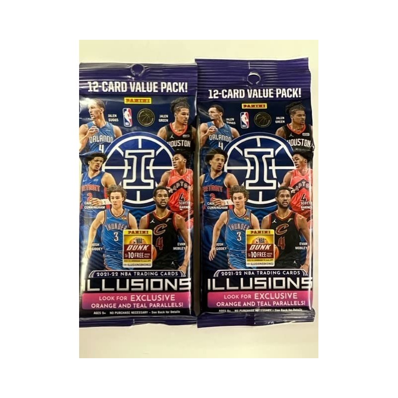 2021/22 Illusions NBA Cello Value Fat Pack Lot of 2 Packs - 24 Trading Cards Total - 12 Cards Per Pack $35.23 Trading Cards &...