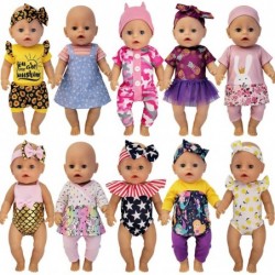 10 Sets 14-16 Inch Baby Doll Clothes Dress Outfits Headbands Accessories fits New Born 43cm Baby Doll 15 inch Baby Doll 18 In...