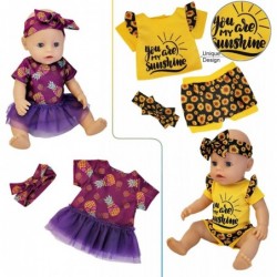 10 Sets 14-16 Inch Baby Doll Clothes Dress Outfits Headbands Accessories fits New Born 43cm Baby Doll 15 inch Baby Doll 18 In...