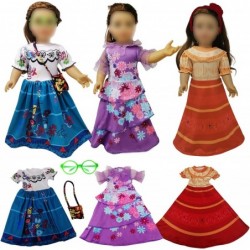 18 Inch Doll Clothes 3 Pc Different Dress Set Includes Mirabel Isabella Dolores Costume Dress Decorative Accessories Fits All...