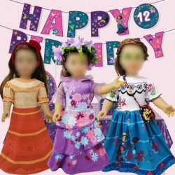 18 Inch Doll Clothes 3 Pc Different Dress Set Includes Mirabel Isabella Dolores Costume Dress Decorative Accessories Fits All...