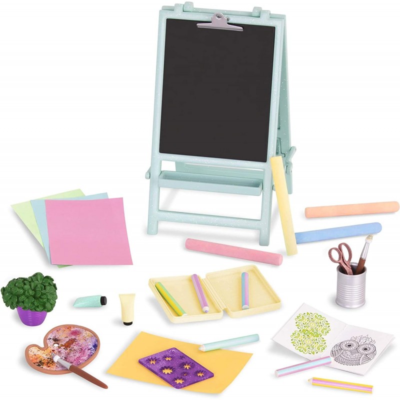 by Battat – Creative Art Kit Chalkboard Easel Accessory Set – 14-inch Doll Clothes and Accessories for Girls Age 3 and Up – C...