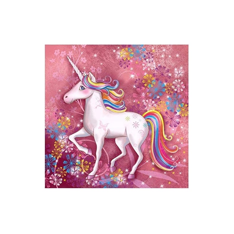 DIY 5D Diamond for Kids Unicorn Diamond Painting Kits for Children Unicorn Piant with Diamonds for Home Wall Decor 16×16 inch...