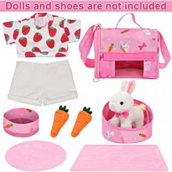 9 Piece Doll Pet Set and Accessories Included Doll Clothes Carrier Bag Toy Pet Rabbit Carrot Toy Kennel Perfect for 18 inch G...