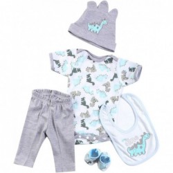 Reborn Baby Dolls Boy Clothes 22 inch Gray Dinosaur Outfit Accessories 5 pcs Sets Fit 20-22" Newborn Dolls Clothes $25.91 Dol...