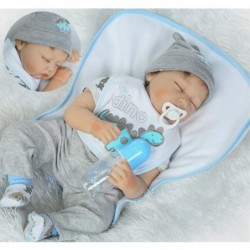 Reborn Baby Dolls Boy Clothes 22 inch Gray Dinosaur Outfit Accessories 5 pcs Sets Fit 20-22" Newborn Dolls Clothes $25.91 Dol...