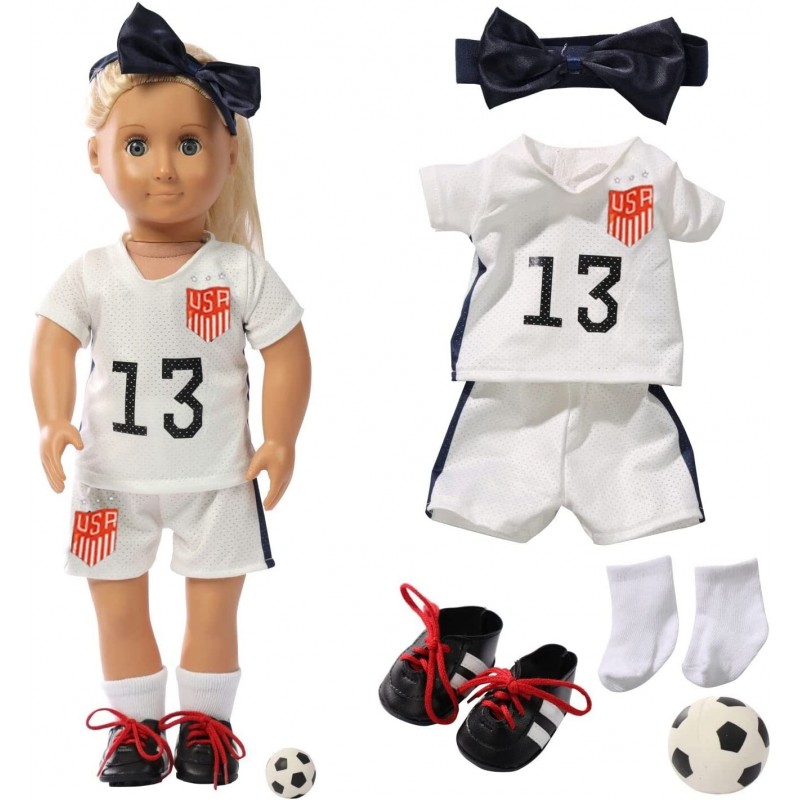 American football doll clothes accessories are suitable for an 18 inch doll body rompers with headscarves/shirts/short sleeve...