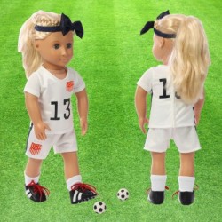 American football doll clothes accessories are suitable for an 18 inch doll body rompers with headscarves/shirts/short sleeve...