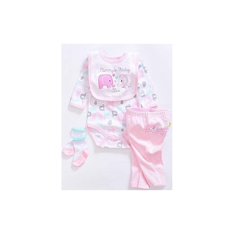 Reborn Baby Doll Clothes Baby Girl Doll Clothing Outfit Accessories 4 Pices Sets for 20- 23 Inches $28.06 Doll Accessories