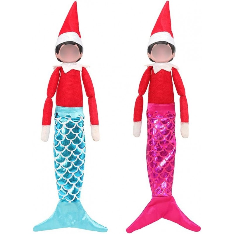 2 pcs Merry Mermaid Clothes Doll Clothes for Christmas Doll Clothes (Rose Red + Blue) $13.29 Doll Accessories