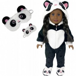 Clothes - Panda Onesie Pajama with Matching Sleepover Masks - Clothes for 18 inch Dolls Like Our Generation My Life. Accessor...