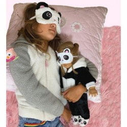 Clothes - Panda Onesie Pajama with Matching Sleepover Masks - Clothes for 18 inch Dolls Like Our Generation My Life. Accessor...