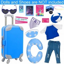 24 Pcs 18 Inch Boy Doll Clothes and Accessories Suitcase Play Set Included Travel Carrier Clothes Camera Phone Travel Pillow ...