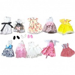 Pack of 10 6.3" Mini Girl Handmade Doll Clothes 10 Pairs of Shoes in Rainbow Colors 5 Pack of Mini Dolls. $42.86 Doll Accesso...