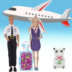 76Pcs Doll Clothes and Accessories for 12 Inch Boy and Girl Doll Flight Attendant Series Set Includes 22 Wear Clothes 19 Shoe...