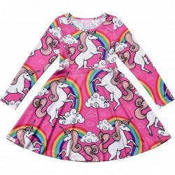 QPANCY Matching Doll&Girls Dresses Long Sleeve Unicorn Outfits Cotton Clothes $33.29 Doll Accessories