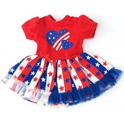 Patriotic Heart Fourth of July Dress Made for 18 inch Dolls Compatible with American Girl Dolls $29.68 Doll Accessories