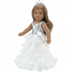 18 Inch Doll Clothes and Accessories Gift Set for Kids Girls | 18" Doll Ball Gown Pageant Dress with Sash & Sparkling Crown T...