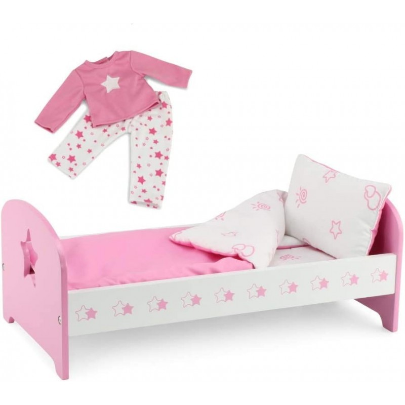 18 Inch Doll Clothes Bed Furniture Gift Set for Girls | Includes Matching 18" Doll Pajamas PJ Sleepwear Accessories and 3 PC ...