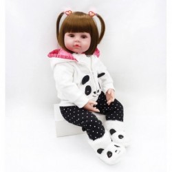 Reborn Dolls Clothes Girl 18 inch Outfits Accessories Panda 4pcs for 17-19 inch Reborn Baby Dolls Clothing Newborn $33.61 Dol...