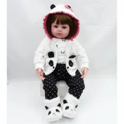 Reborn Dolls Clothes Girl 18 inch Outfits Accessories Panda 4pcs for 17-19 inch Reborn Baby Dolls Clothing Newborn $33.61 Dol...