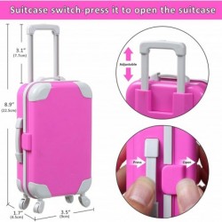 Suitable for Girls' 18 inch Doll Travel Supplies Including Suitcase air Ticket Camera Mobile Phone iPad and Other 16 Pieces o...