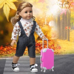 Suitable for Girls' 18 inch Doll Travel Supplies Including Suitcase air Ticket Camera Mobile Phone iPad and Other 16 Pieces o...