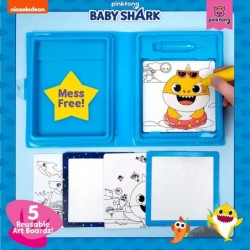 Baby Shark Aqua Art – Baby Shark Water Coloring Pads – Includes Magic Refillable Water Brush for Mess Free Water Art Painting...