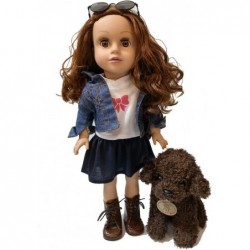 18-inch American Doll Girl Clothes Shoes Bag Sunglasses pet Dog 7-Piece Set Suitable for 18-inch Girl Dolls $32.88 Doll Acces...