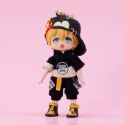 BJD Doll Clothes Small Fish Black Suit Jacket Pants Hat for OB11 GSC Molly 1/12 BJD Doll Accessories $45.49 Doll Accessories