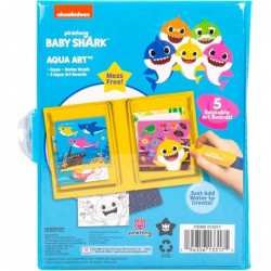 Baby Shark Aqua Art – Baby Shark Water Coloring Pads – Includes Magic Refillable Water Brush for Mess Free Water Art Painting...