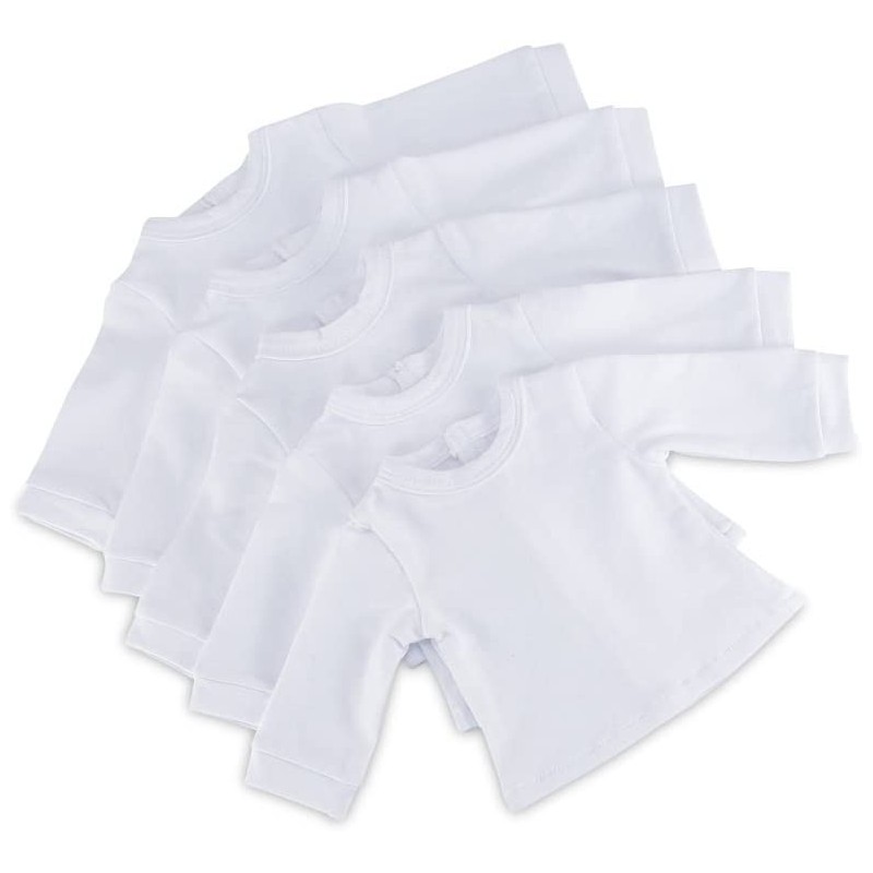 18 Inch Doll Clothes Value Basics 5-Pack Long Sleeved Soft White Doll T-Shirts | Hook & Loop Closure I Fits Most 18" Dolls $3...