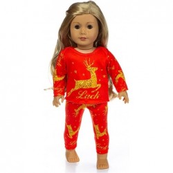 2 Set American 18 Inch Doll Christmas Deer Costume Clothes Dress Pajamas Outfits for American 18 Inch Girl Doll (B One Size) ...