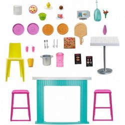 Doll and Playset with 30+ Pieces Including Doll Furniture Cook 'n Grill Restaurant Open and Close Travel Toy $89.23 Doll Play...