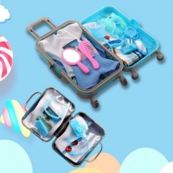 29pcs Doll Travel Clothes and Accessories Blue Trunk Suitcase 2 Girl Doll Clothes 1 Ken Doll Clothes 8 Life Accessories 12 Wa...