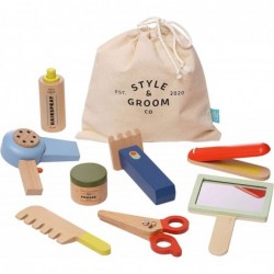 Style & Groom 9 Piece Wooden Toddler & Kids Pretend Play Hair Styling & Grooming Kit $52.81 Doll Playsets