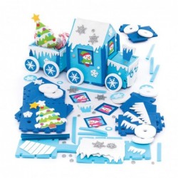 AR681 Arctic Express Foam Train Kit - Pack of 2 Creative Christmas Art and Craft Supplies for Kids to Make Personalise and De...