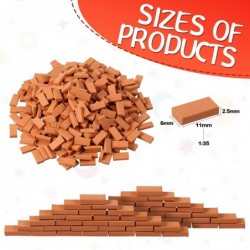 350 Pieces Mini Bricks Tiny Bricks for Landscaping Red Miniature Bricks Model Brick Wall Small Bricks for Crafts Realistic Fa...