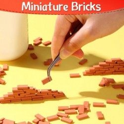 350 Pieces Mini Bricks Tiny Bricks for Landscaping Red Miniature Bricks Model Brick Wall Small Bricks for Crafts Realistic Fa...