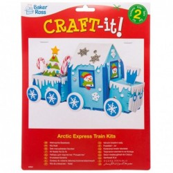 AR681 Arctic Express Foam Train Kit - Pack of 2 Creative Christmas Art and Craft Supplies for Kids to Make Personalise and De...