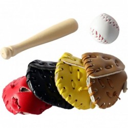 3Pcs/Set Dollhouse Baseball 1/12 Scale Miniature Dollhouse Accessories Wood Miniature Baseball Glove Set for Dollhouse Scene ...